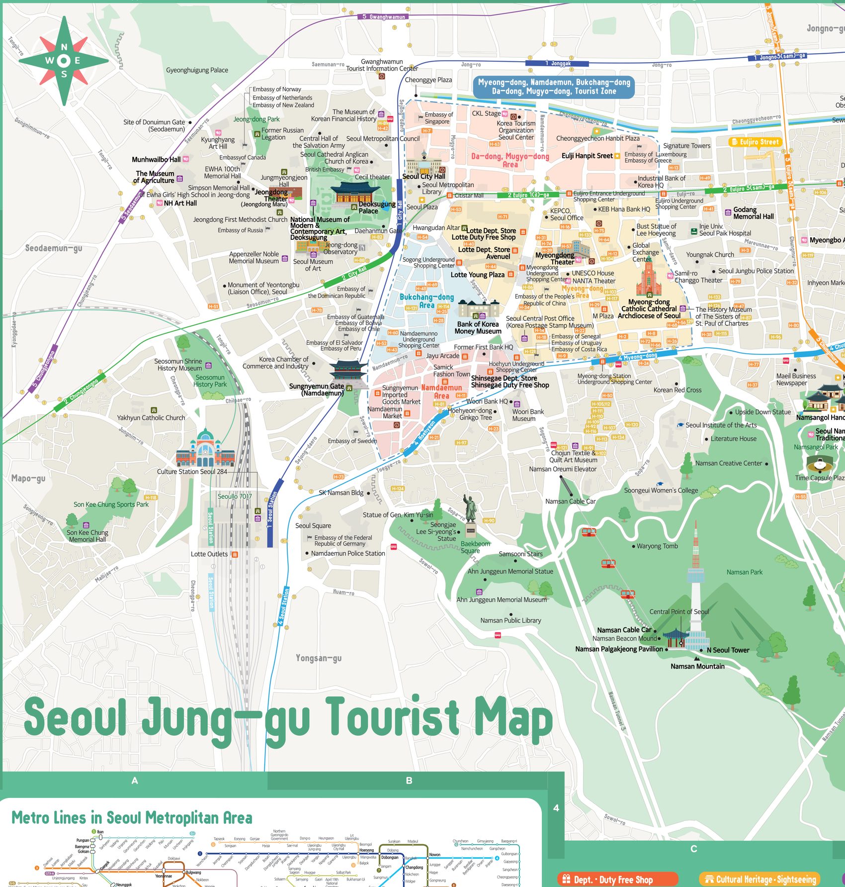 Jung-gu Tourist Map map, West