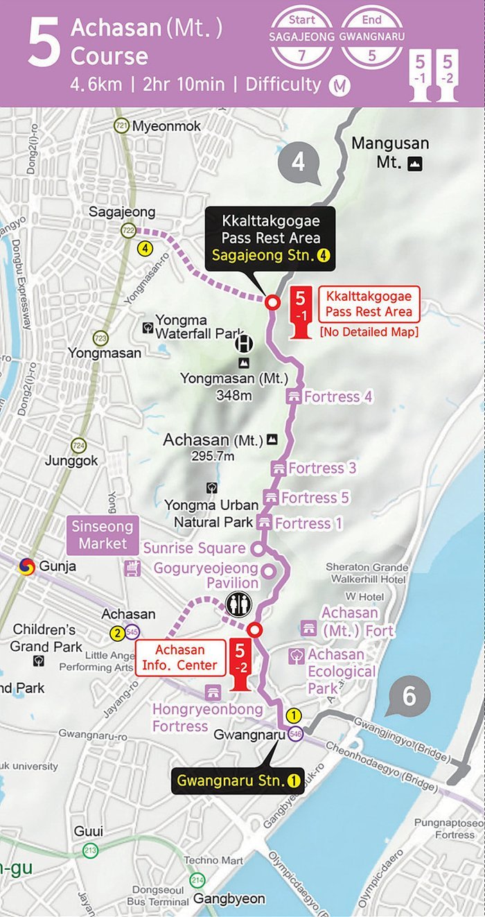 Achasan Mt. Course, route map