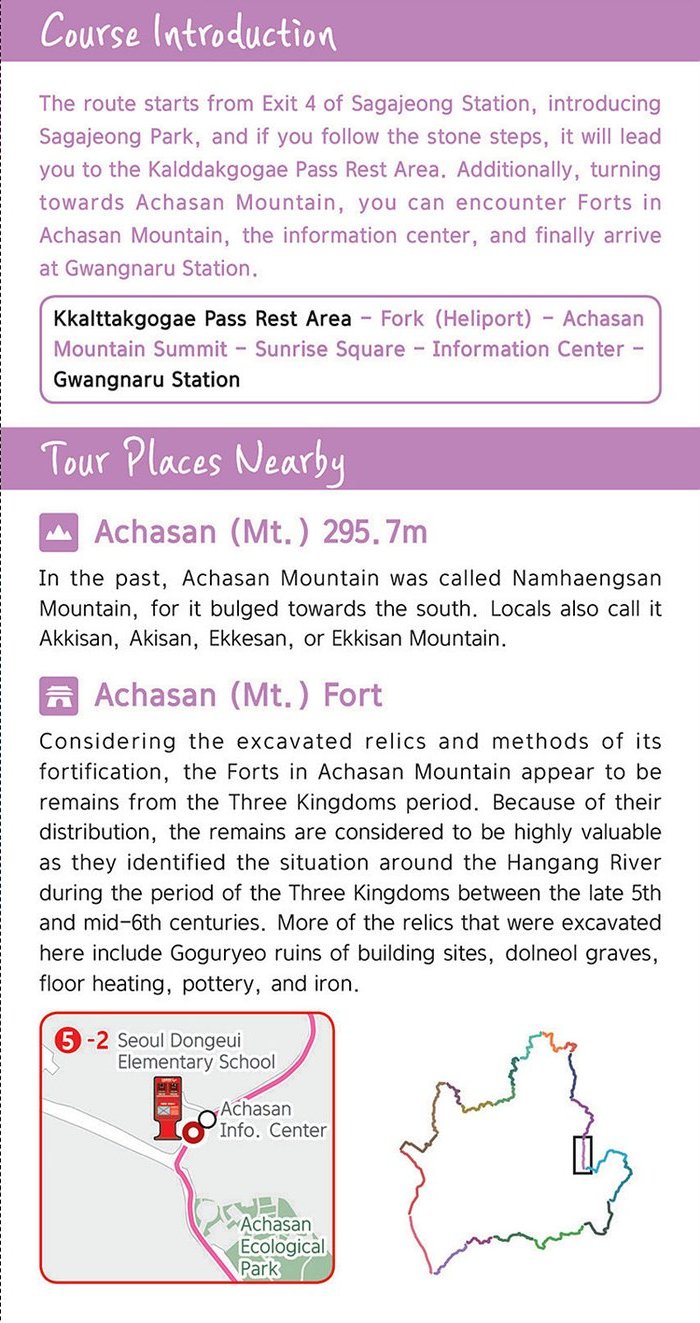 Achasan Mt. Course, course intro and tour places