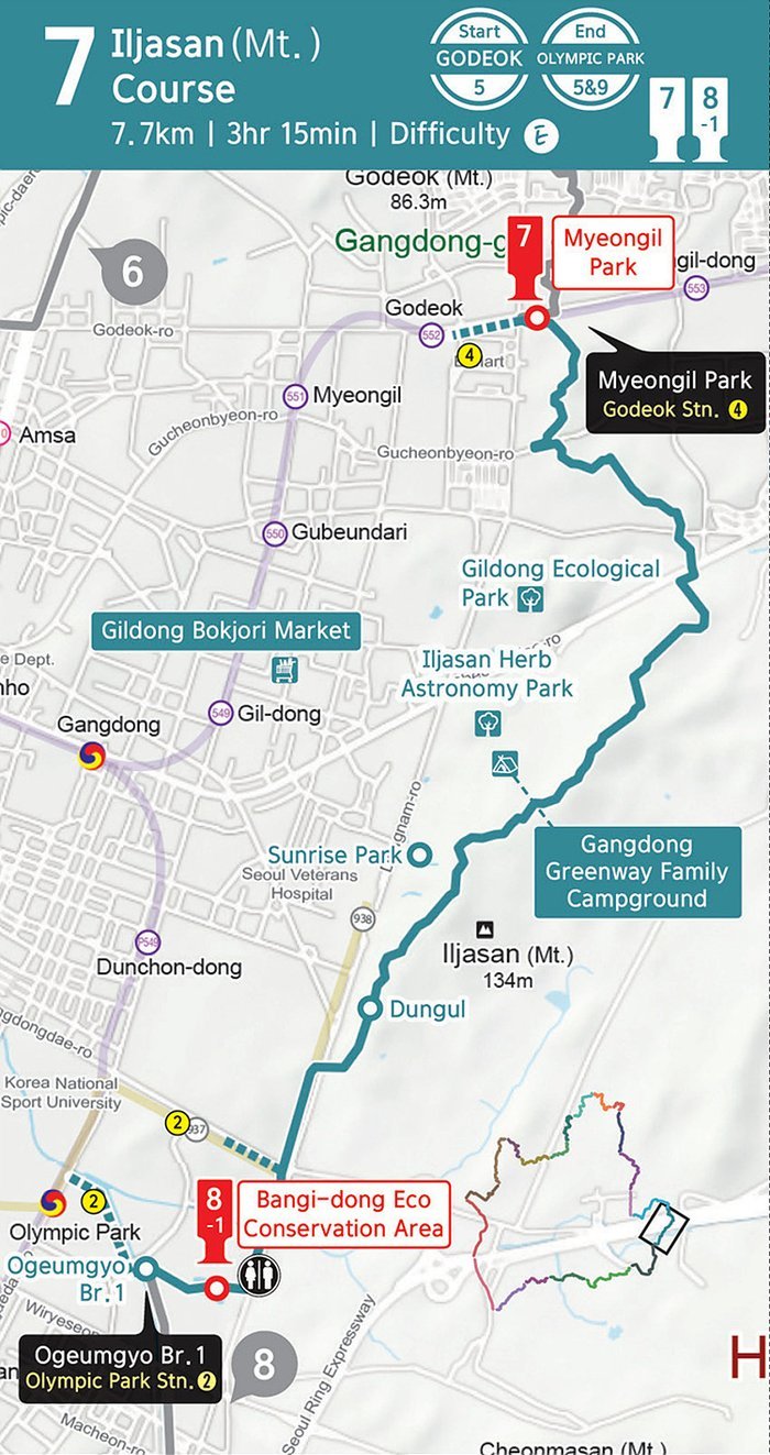 Iljasan Mt. Course, route map