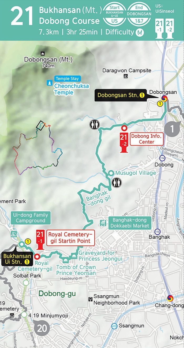 Bukhansan Mt. & Dobong-gu Course, route map