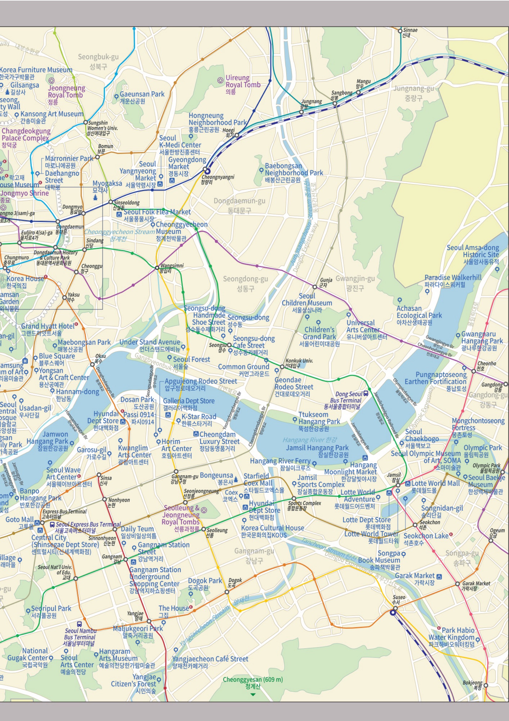 Seoul tourist map, East