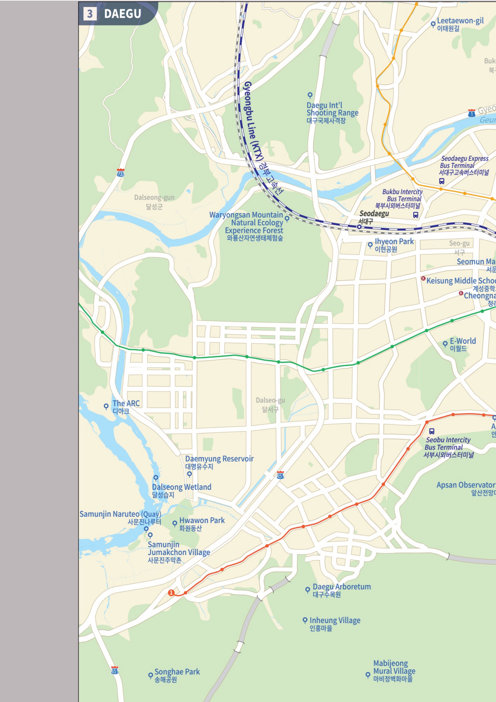 Daegu tourist map, West